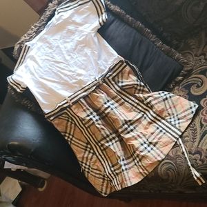 Vintage check detailed cotton dress, Burberry,  8Y,